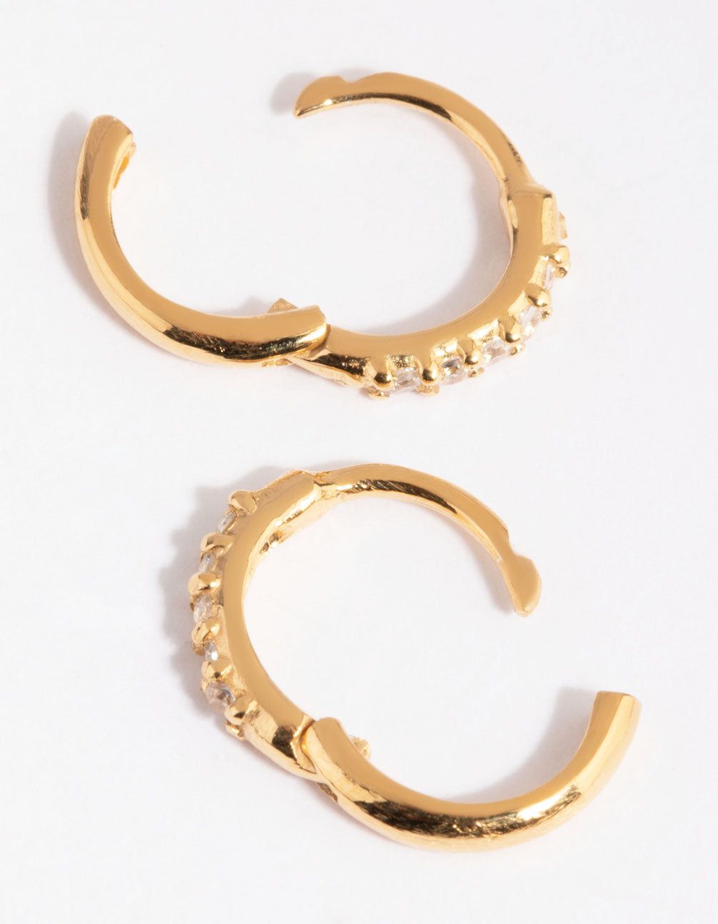 Gold Plated Sterling Silver Cubic Zirconia Huggie Earrings sold by lovisa product image thumbnail 2