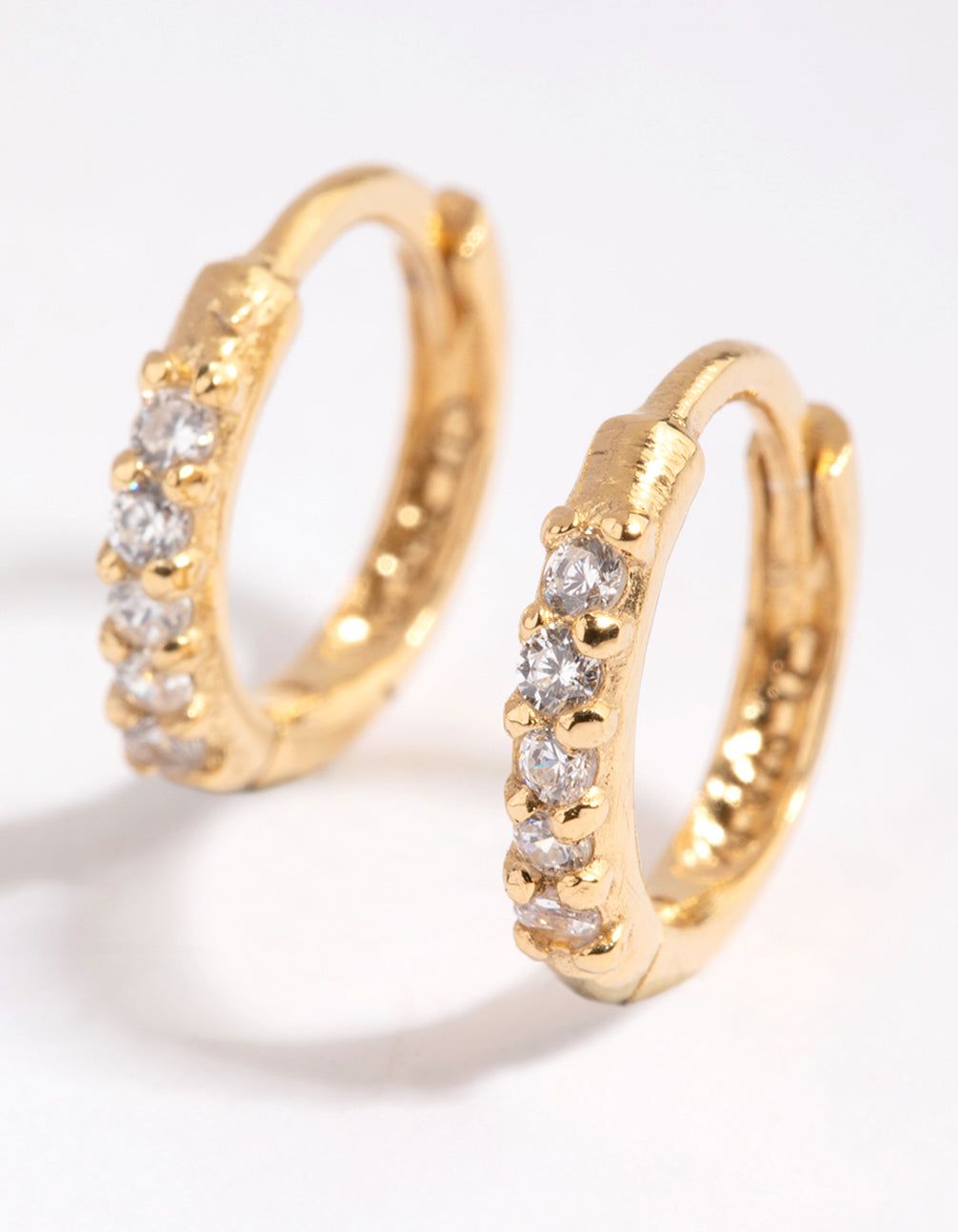 Gold Plated Sterling Silver Cubic Zirconia Huggie Earrings sold by lovisa product image thumbnail 3