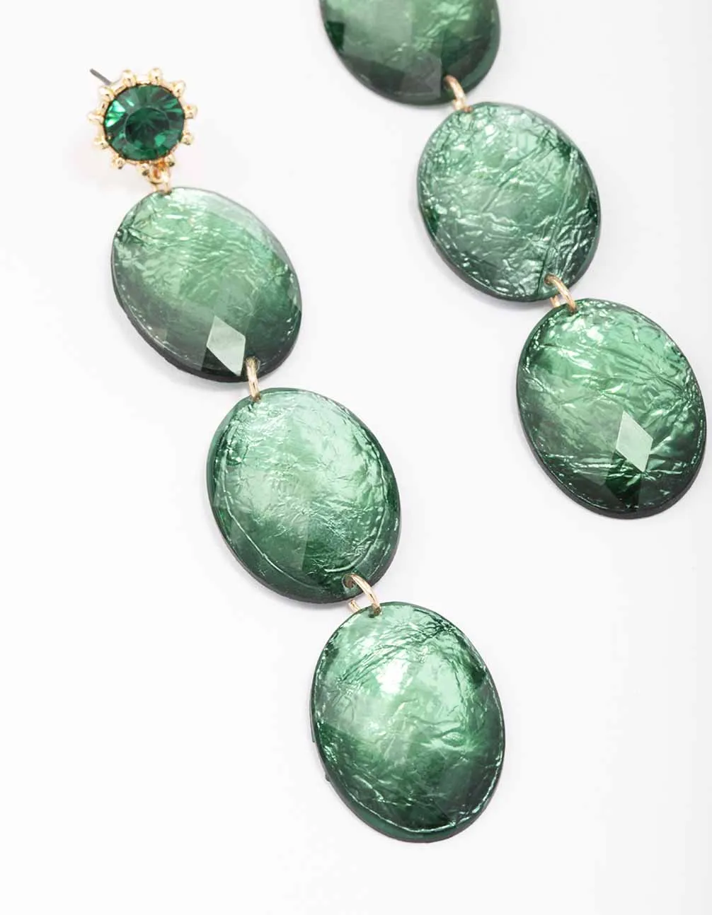 Gold Circle Crinkle Texture Drop Earrings sold by lovisa product image thumbnail 2