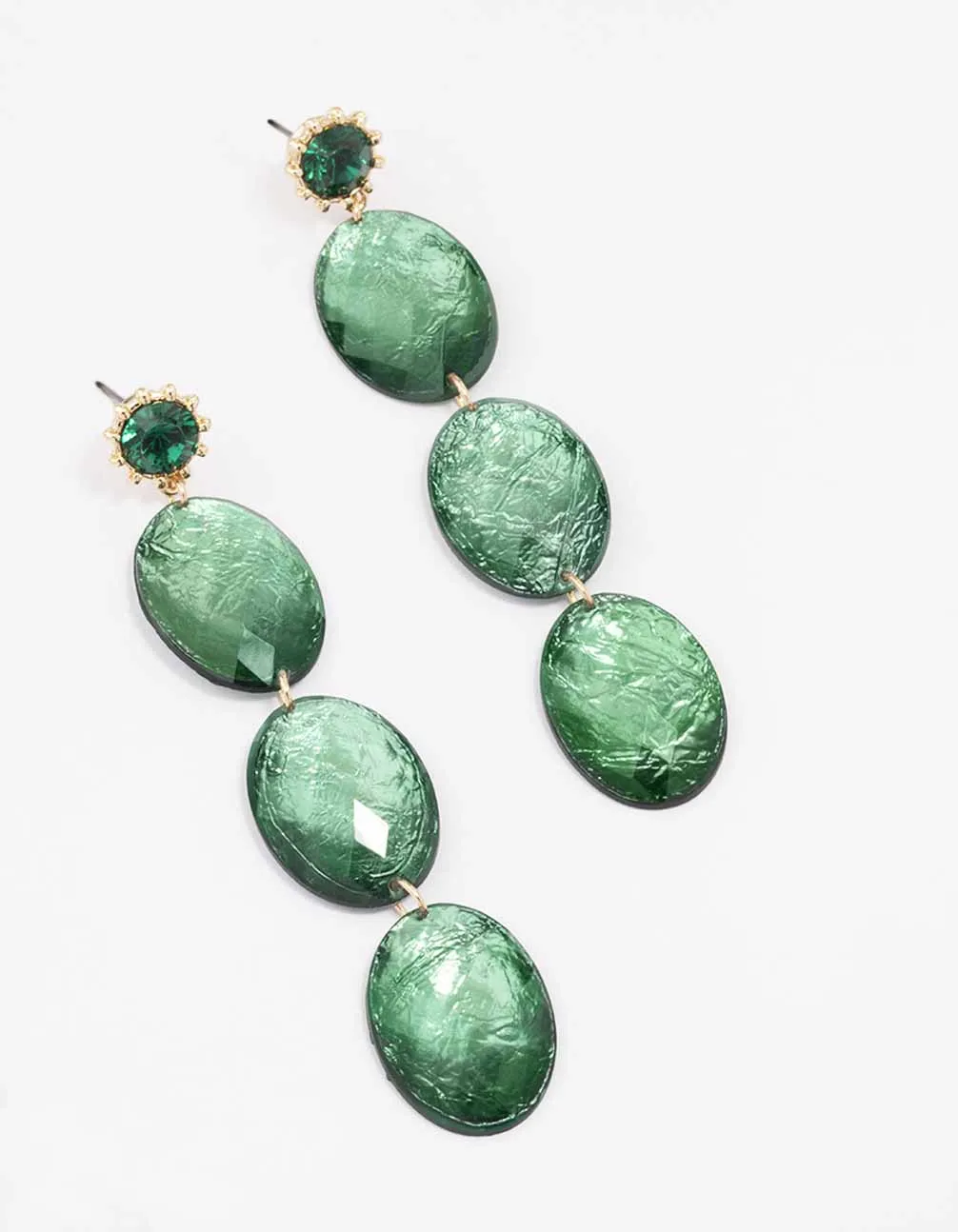 Gold Circle Crinkle Texture Drop Earrings sold by lovisa