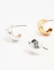 Mixed Metals Silver & Gold Plated Ball & Hoop Stud Earrings 2-Pack sold by lovisa