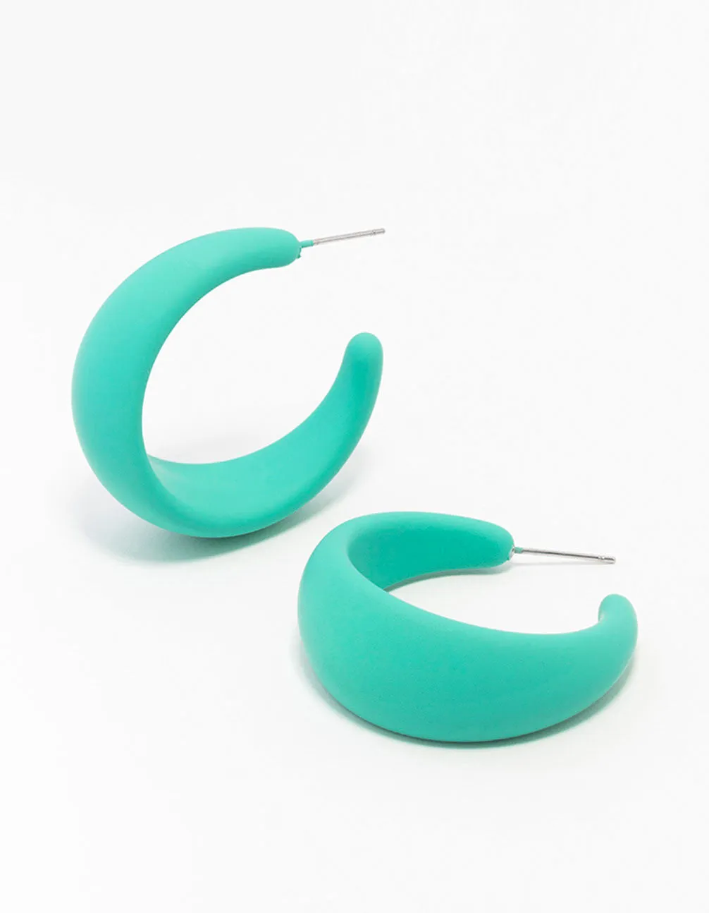 Blue Coated Chubby Teardrop Hoop Earrings sold by lovisa