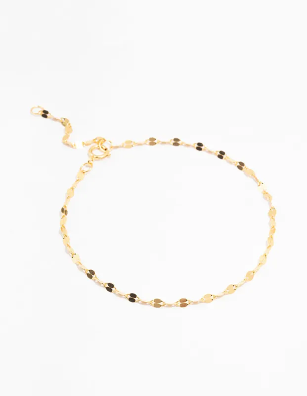 Gold Plated Sterling Silver Chain Bracelet & Anklet Set sold by lovisa