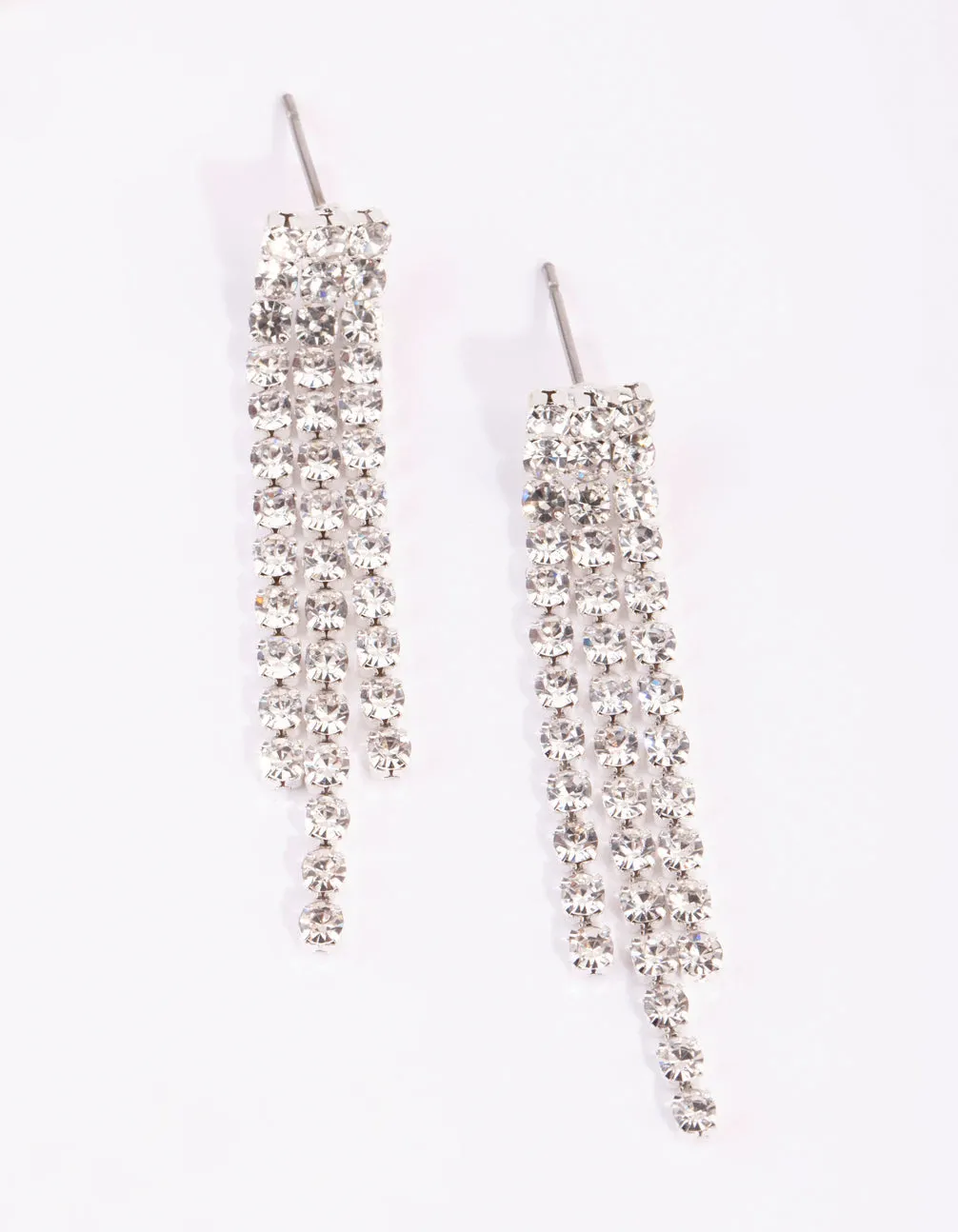 Silver Diamante Tassel Necklace & Earrings Set sold by lovisa product image thumbnail 3
