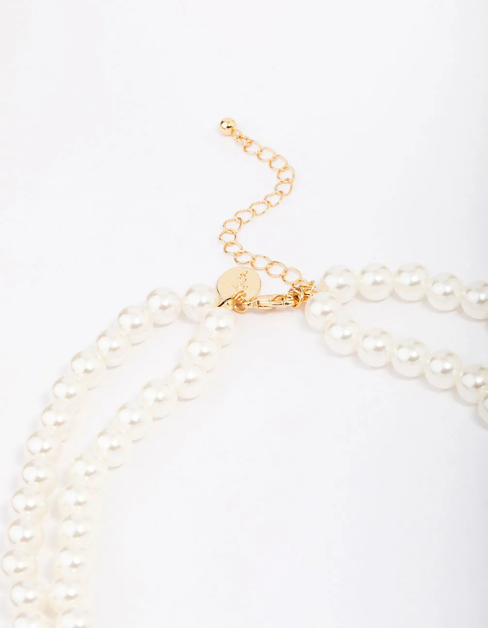 Gold Pearl Cross Multi Row Layered Necklace sold by lovisa product image thumbnail 3