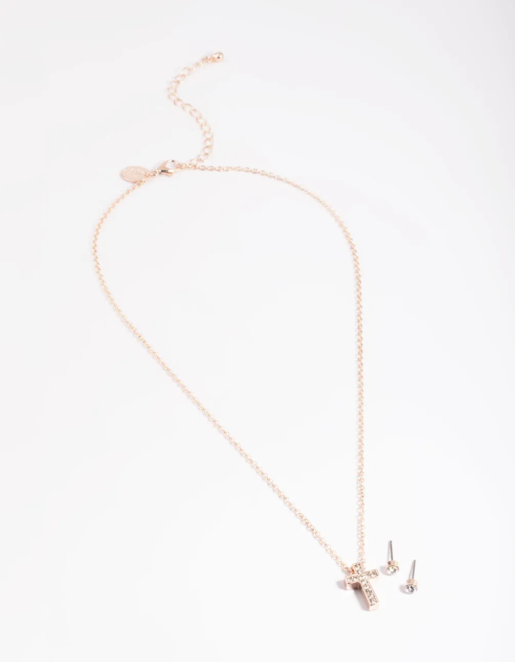 Rose Gold Cross Necklace & Stud Earrings sold by lovisa product image thumbnail 3
