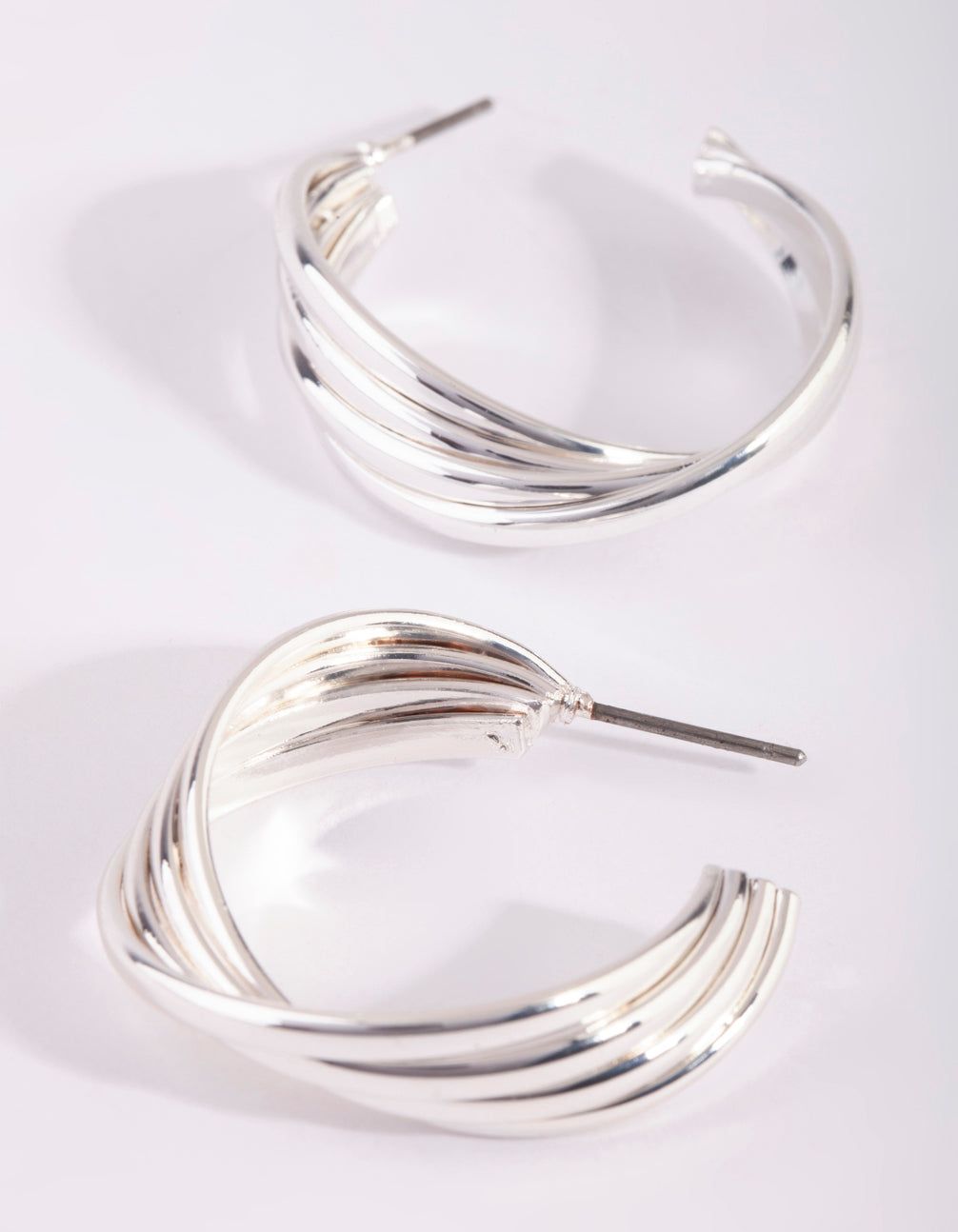Silver Twisted Hoop Earrings sold by lovisa product image thumbnail 3