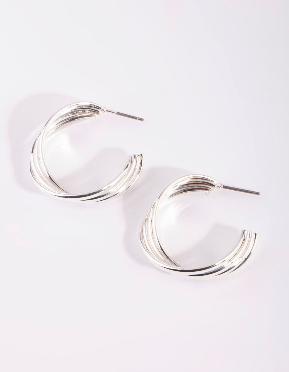 Silver Twisted Hoop Earrings sold by lovisa