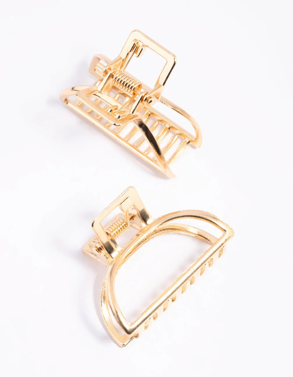 Gold Metal Outline Claw Clip Pack sold by lovisa