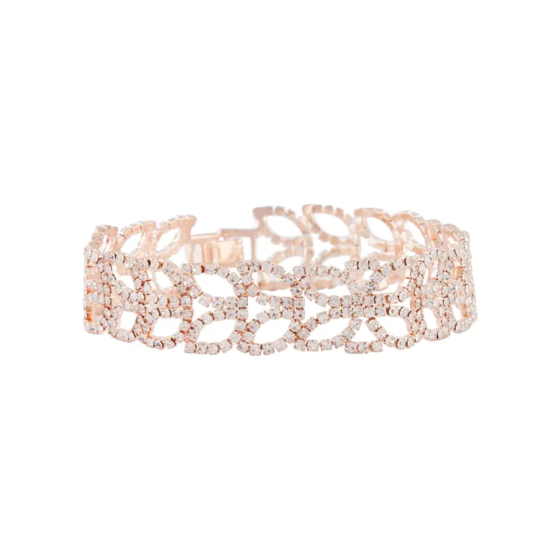 Rose Gold Diamante Petal Bracelet sold by lovisa