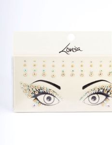 Acrylic Gold Diamante Face Jewels sold by lovisa