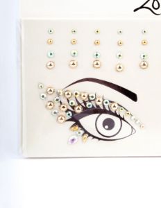 Acrylic Gold Diamante Face Jewels sold by lovisa