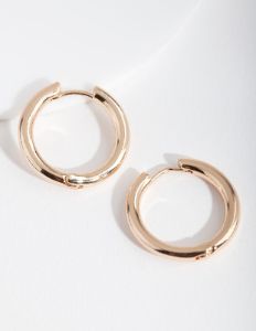 Gold Polished Hoop Earrings sold by lovisa