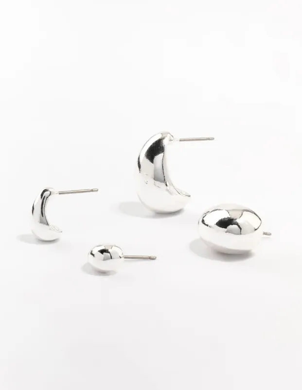Silver Plated Teardrop Stud Earrings 2-Pack sold by lovisa