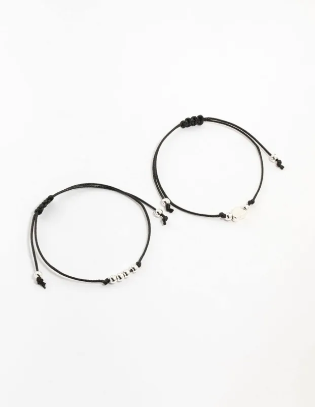 Fabric Heart & Beads Rope Bracelets 2-Pack sold by lovisa