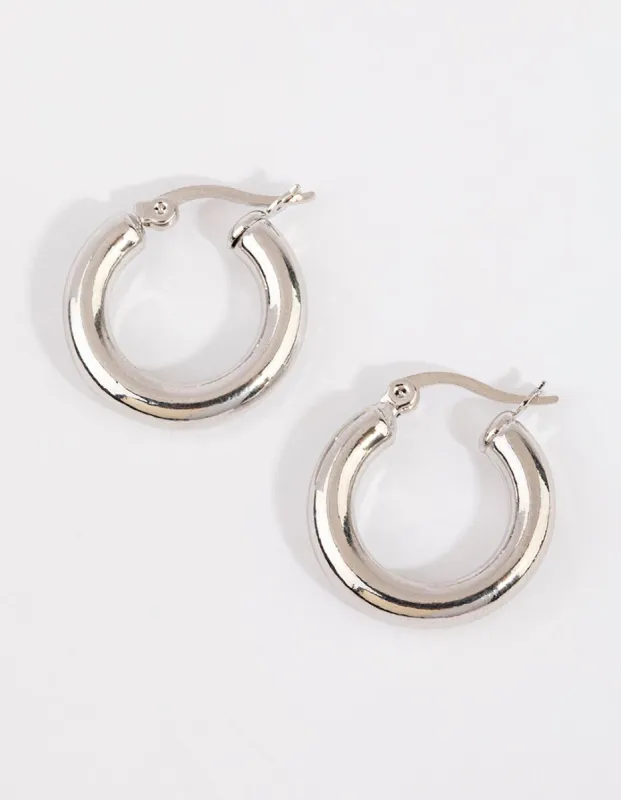 Silver Simple Circle Hoop Earrings sold by lovisa