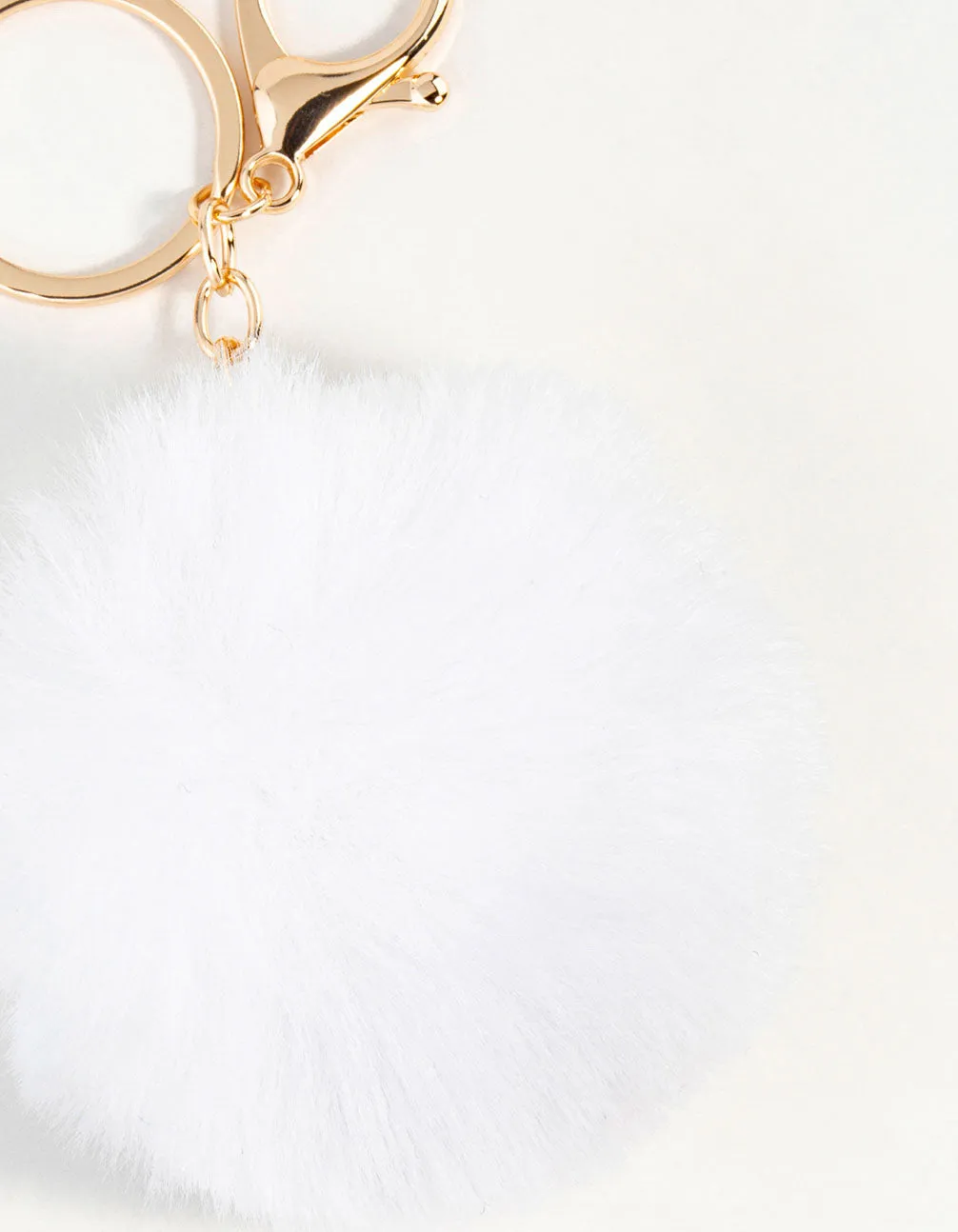 White Pom Pom Fabric Keychain sold by lovisa product image thumbnail 3
