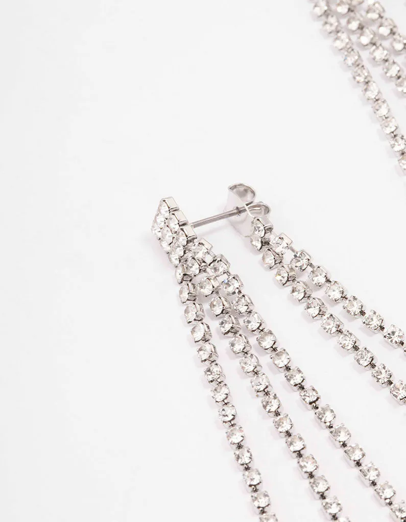 Rhodium Tassel Cupchain Drop Earrings sold by lovisa product image thumbnail 2