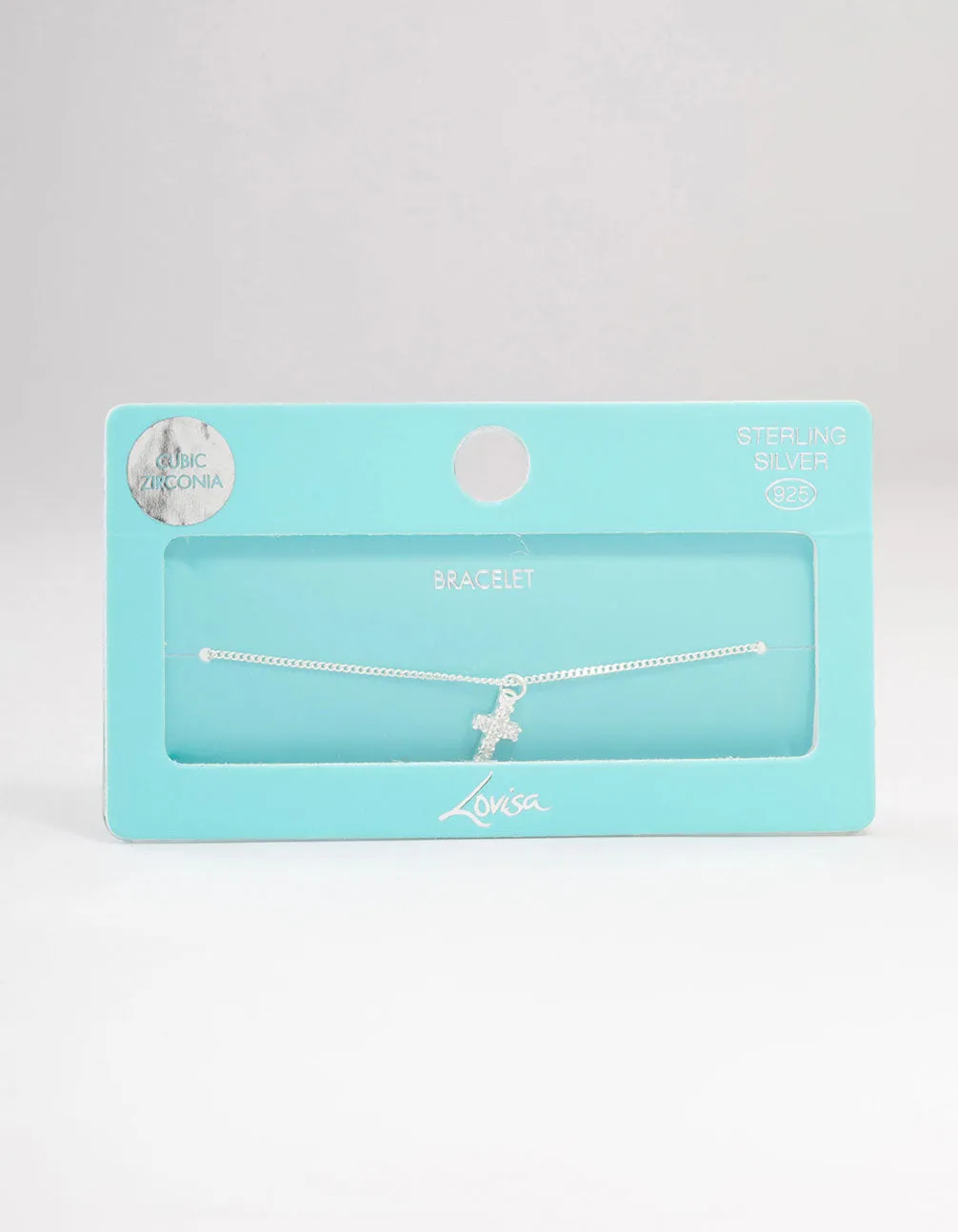 Sterling Silver Cubic Zirconia Cross Pendant Bracelet sold by lovisa product image thumbnail 3