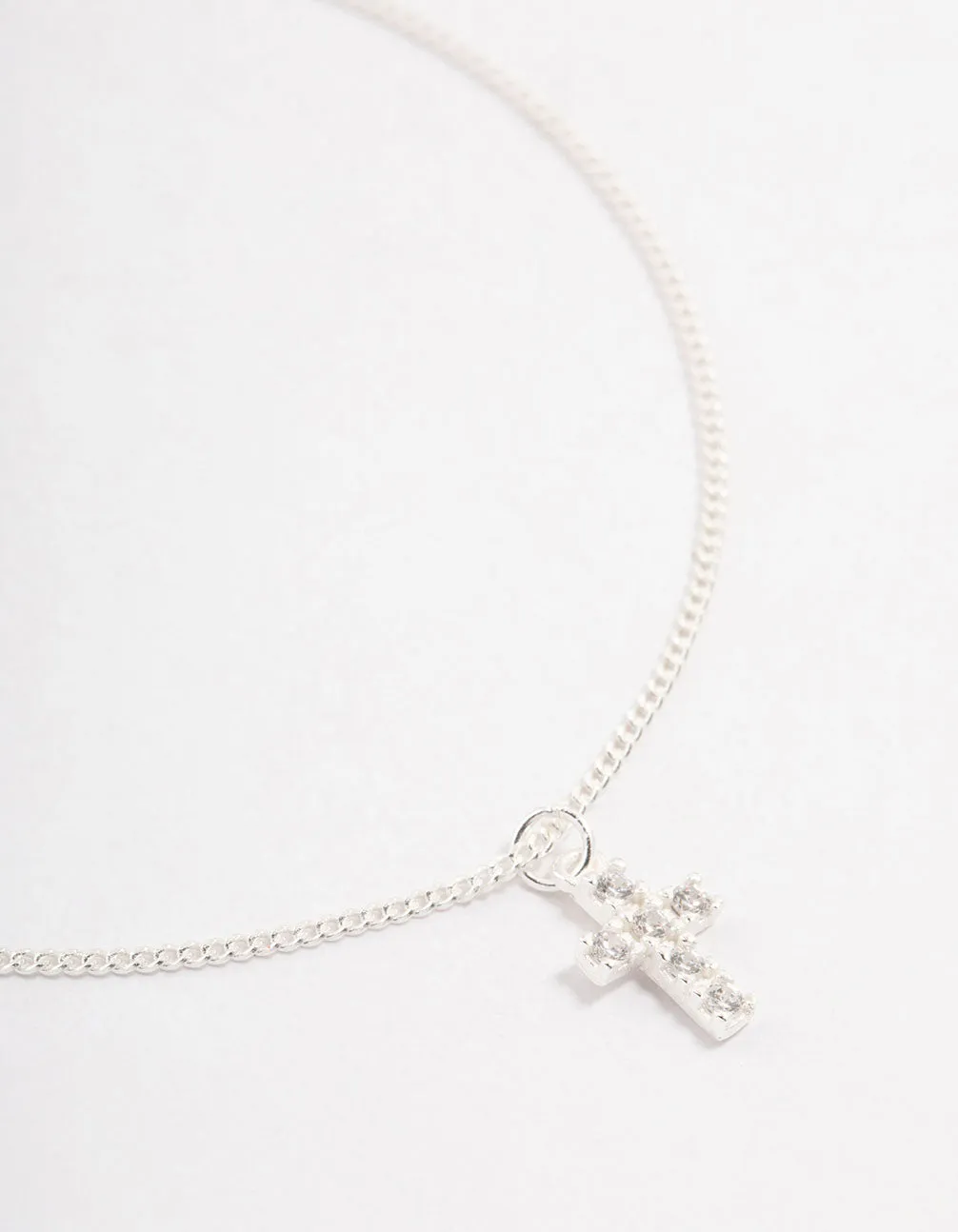 Sterling Silver Cubic Zirconia Cross Pendant Bracelet sold by lovisa product image thumbnail 2