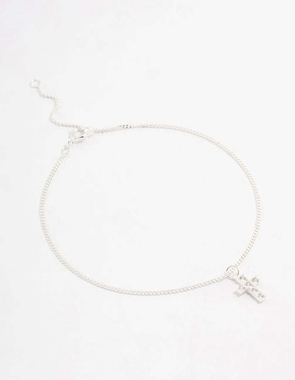 Sterling Silver Cubic Zirconia Cross Pendant Bracelet sold by lovisa