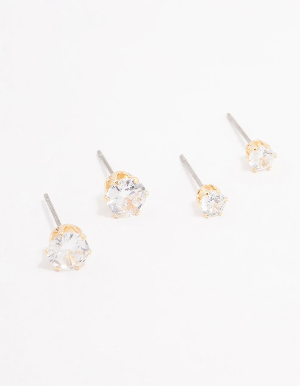 Gold Hexagon Diamante Stud Earring Pack sold by lovisa