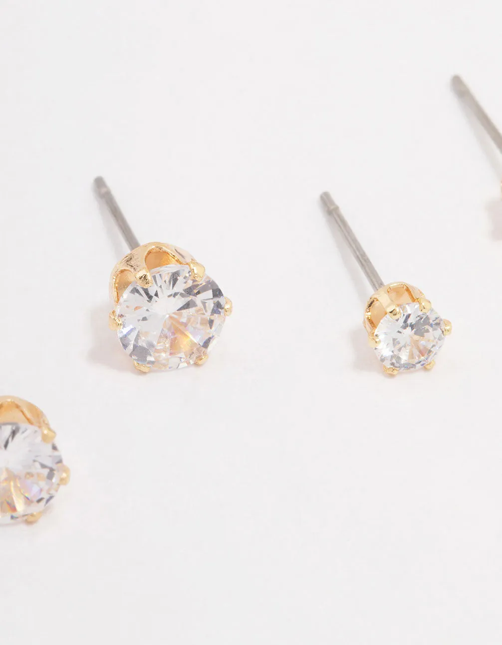 Gold Hexagon Diamante Stud Earring Pack sold by lovisa product image thumbnail 3