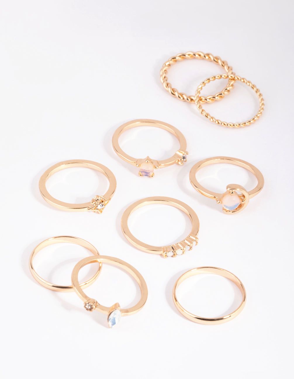 Gold Mixed Moon Ring Pack sold by lovisa product image thumbnail 4