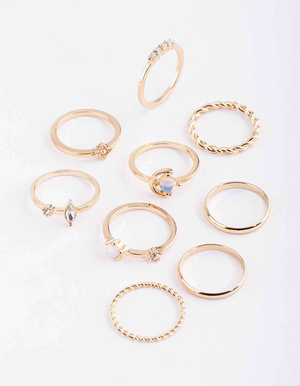Gold Mixed Moon Ring Pack sold by lovisa product image thumbnail 2