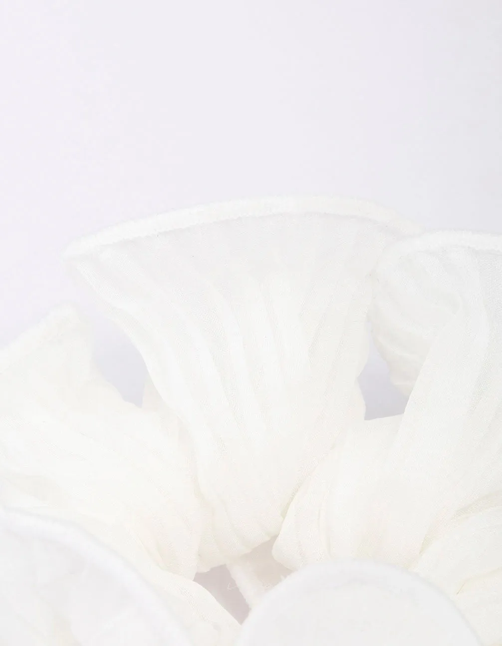 White Fabric Pleated Hair Scrunchie sold by lovisa product image thumbnail 3