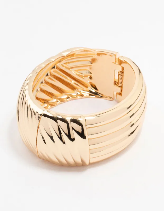 Gold Wrapped Detailed  Thick Wrist Cuff sold by lovisa