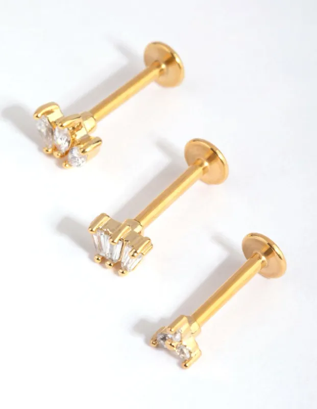 Gold Surgical Steel Flower Crown Flat Back Pack sold by lovisa