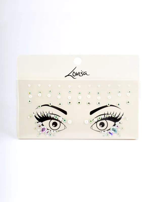 Acrylic Diamante Pearl Face Jewels sold by lovisa