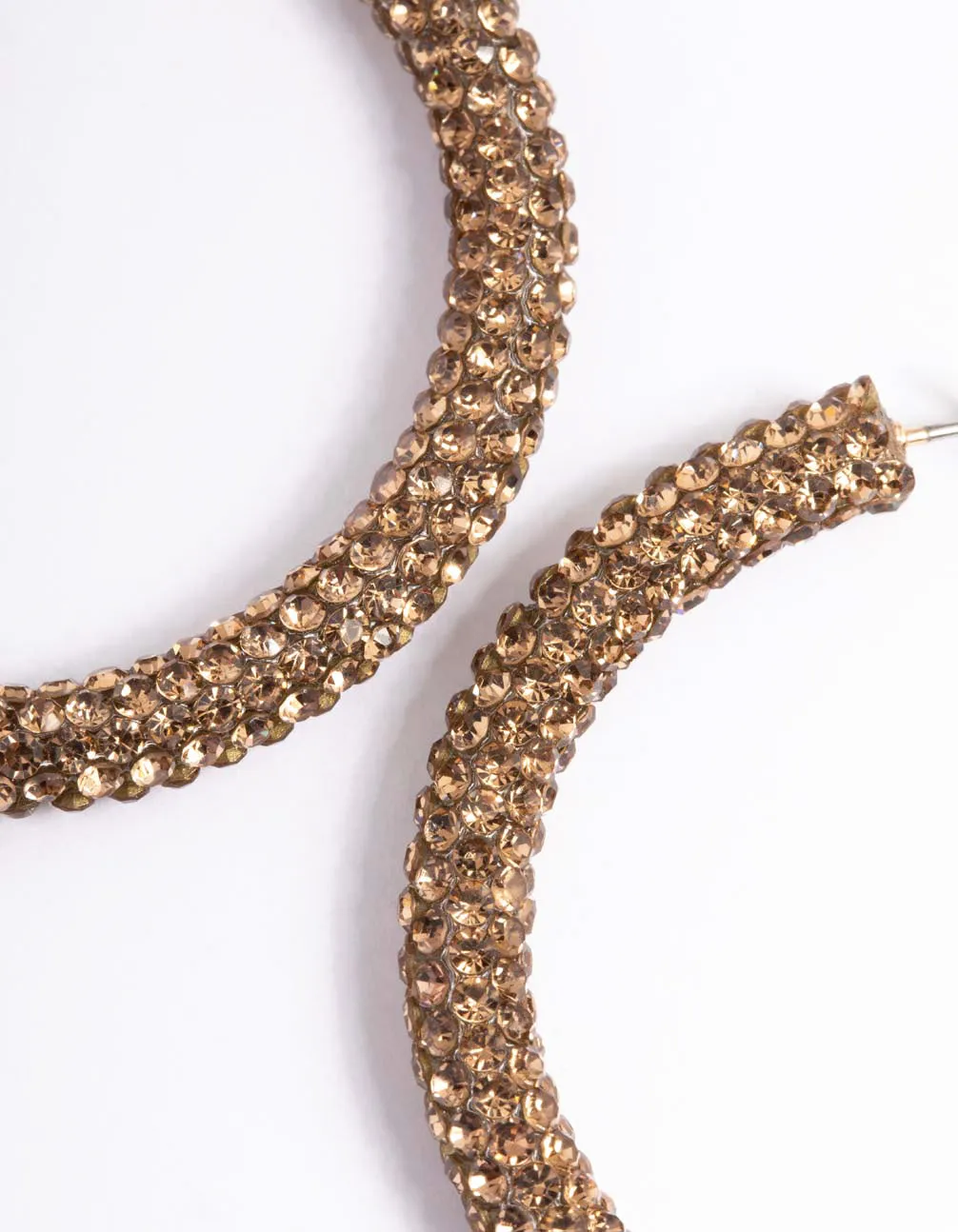 Gold Diamante 40mm Crystal Hoop Earrings sold by lovisa product image thumbnail 3