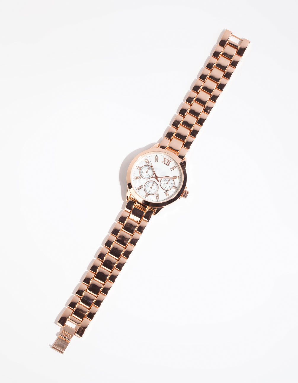 Rose Gold Marble Diamante Link Strap Watch sold by lovisa product image thumbnail 2