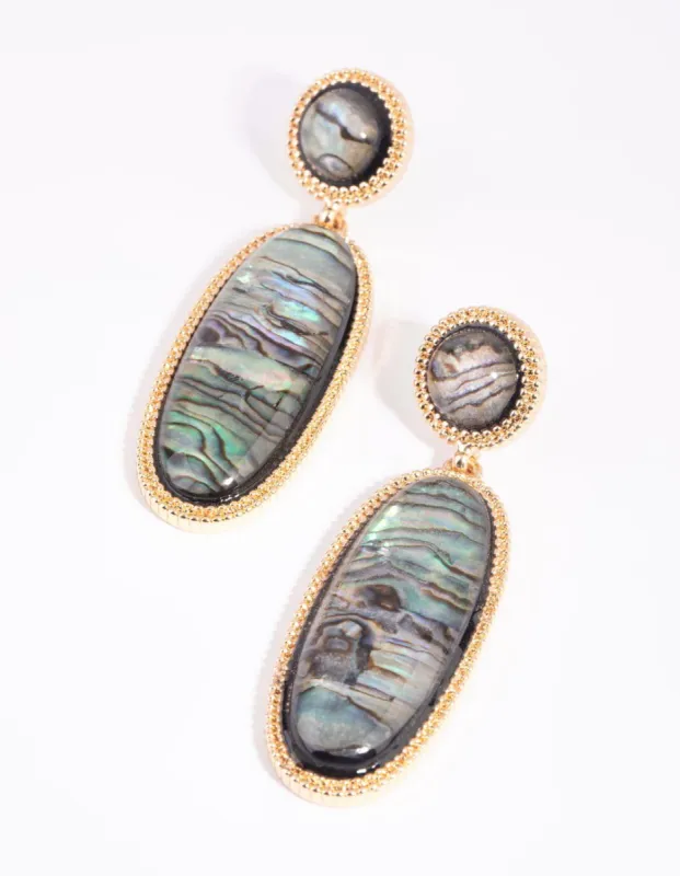 Gold Oval Drop Earrings sold by lovisa