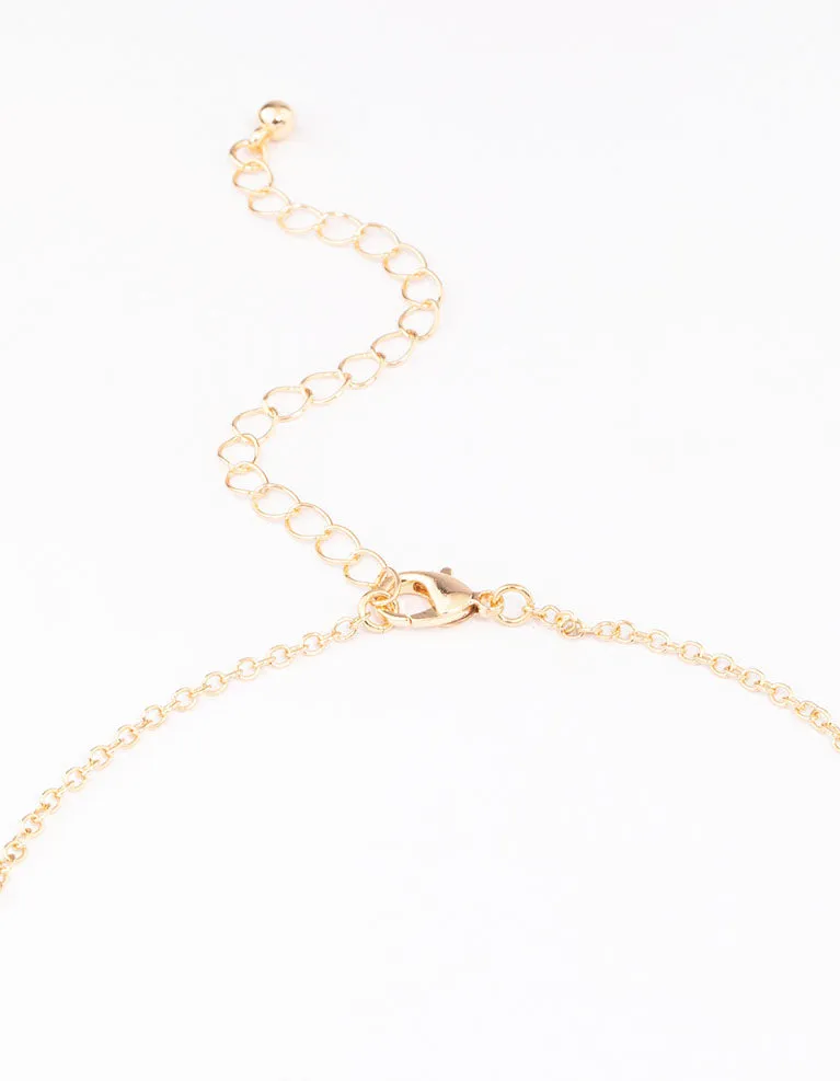 Gold Diamante Cross Droplet Necklace sold by lovisa product image thumbnail 3