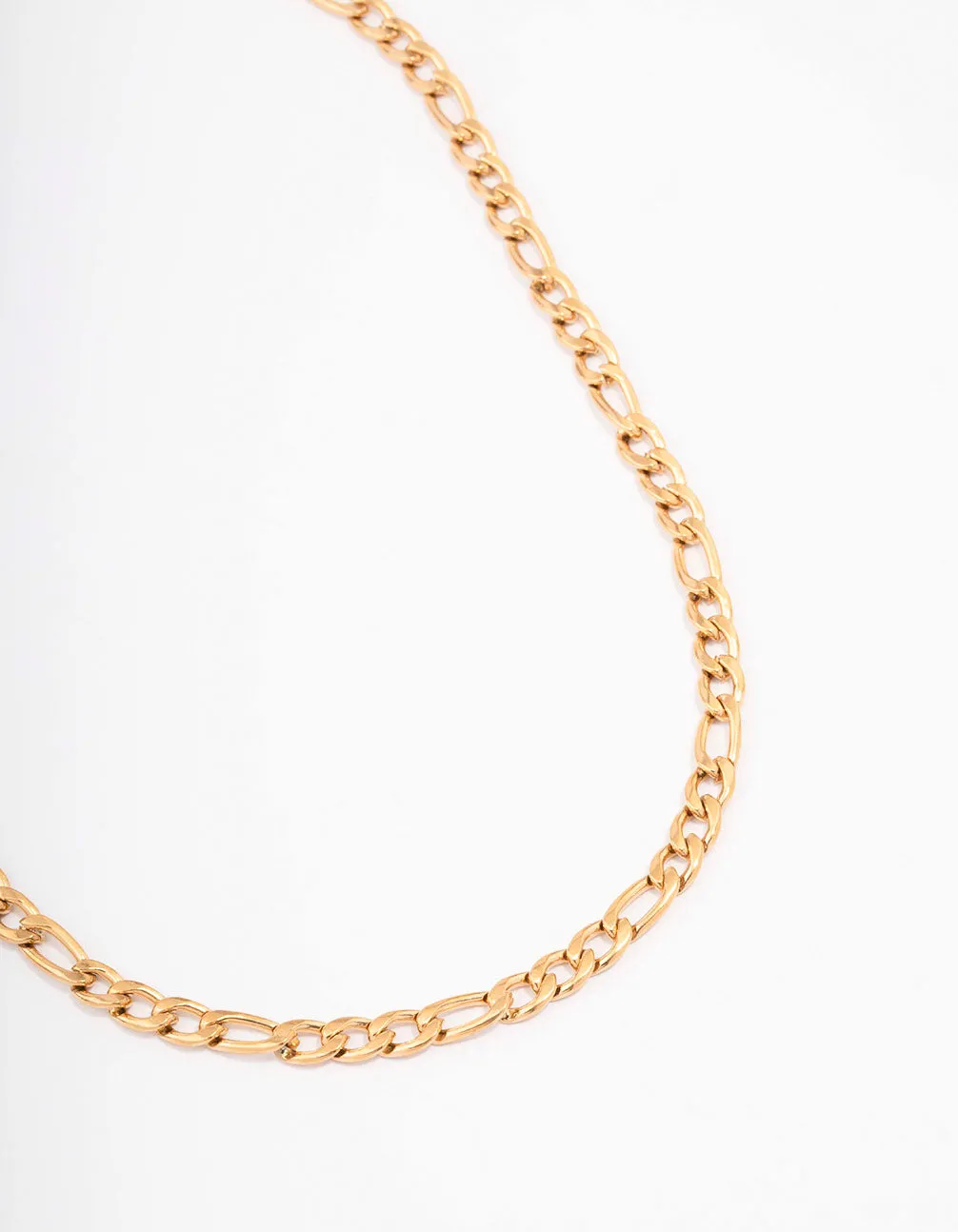 Gold Plated Stainless Steel Chunky Figaro Necklace sold by lovisa