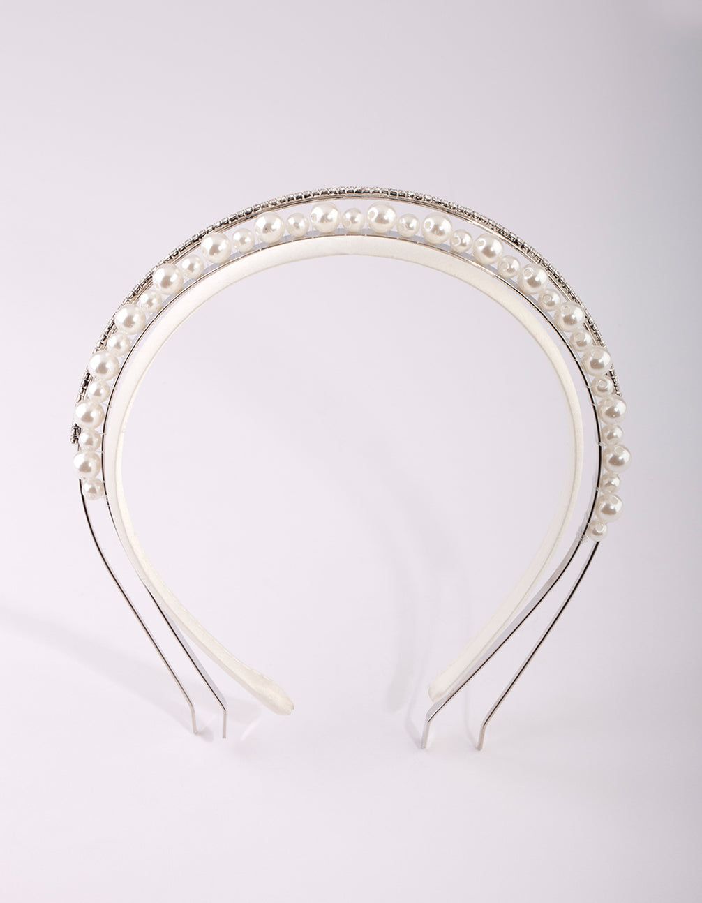 Silver Diamond & Pearl Alice Band sold by lovisa