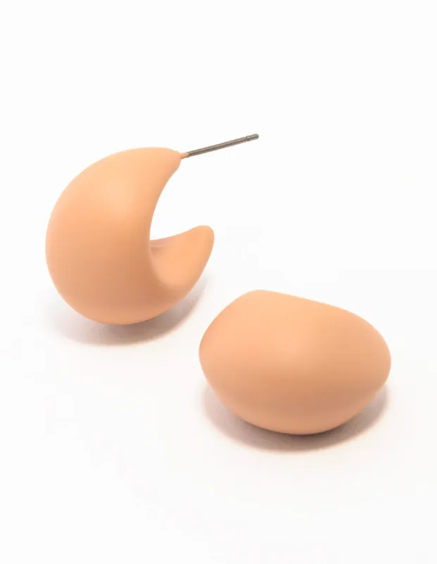 Orange Coated Bubble Hoop Earrings sold by lovisa