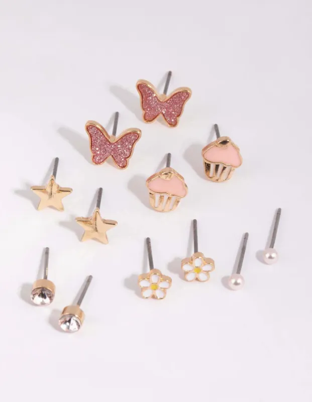 Kids Butterfly Stud Earring 6-Pack sold by lovisa