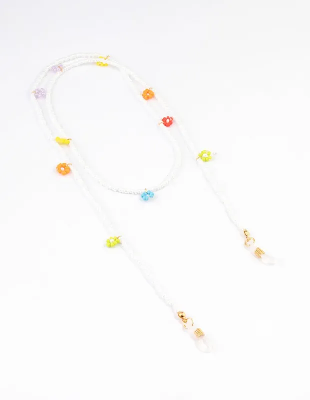 Beaded Flower Glasses Chain sold by lovisa