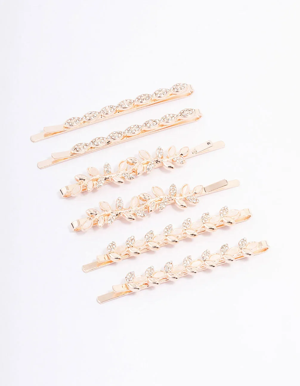 Rose Gold Diamante Vine Hair Clip 6-Pack sold by lovisa