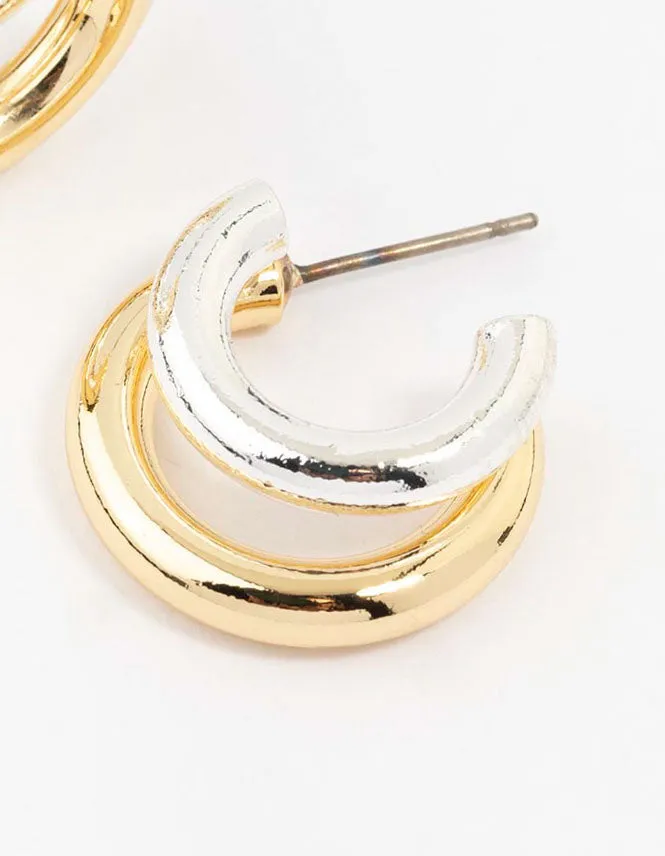 Gold & Silver Plated Illusion Hoop Earrings sold by lovisa product image thumbnail 3
