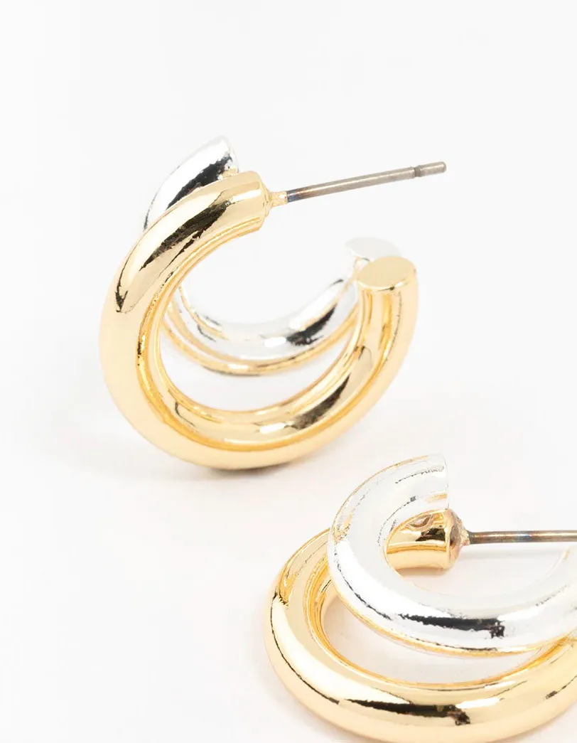 Gold & Silver Plated Illusion Hoop Earrings sold by lovisa product image thumbnail 2