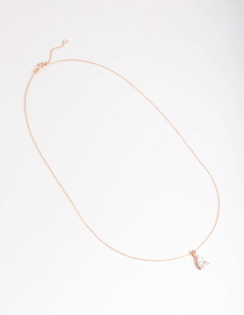 Rose Gold Plated Sterling SIlver Cubic Zirconia Pear Necklace sold by lovisa product image thumbnail 3