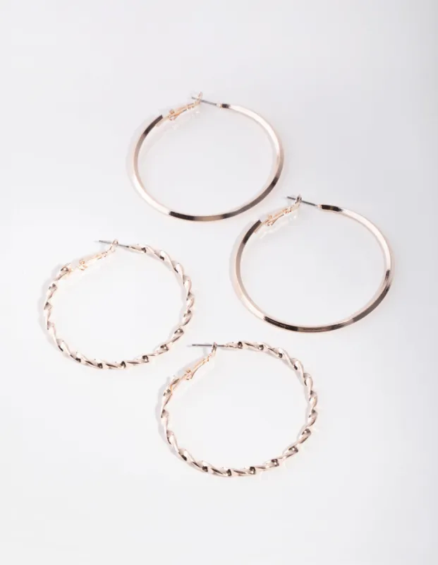 Rose Gold Ultimate Pack Hoop Earring sold by lovisa