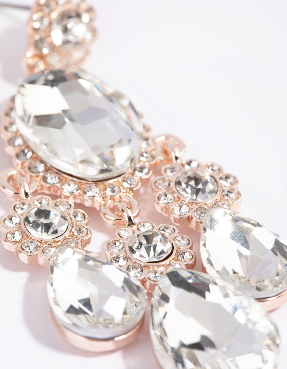 Rose Gold Diamante Teardrop Earrings sold by lovisa product image thumbnail 3