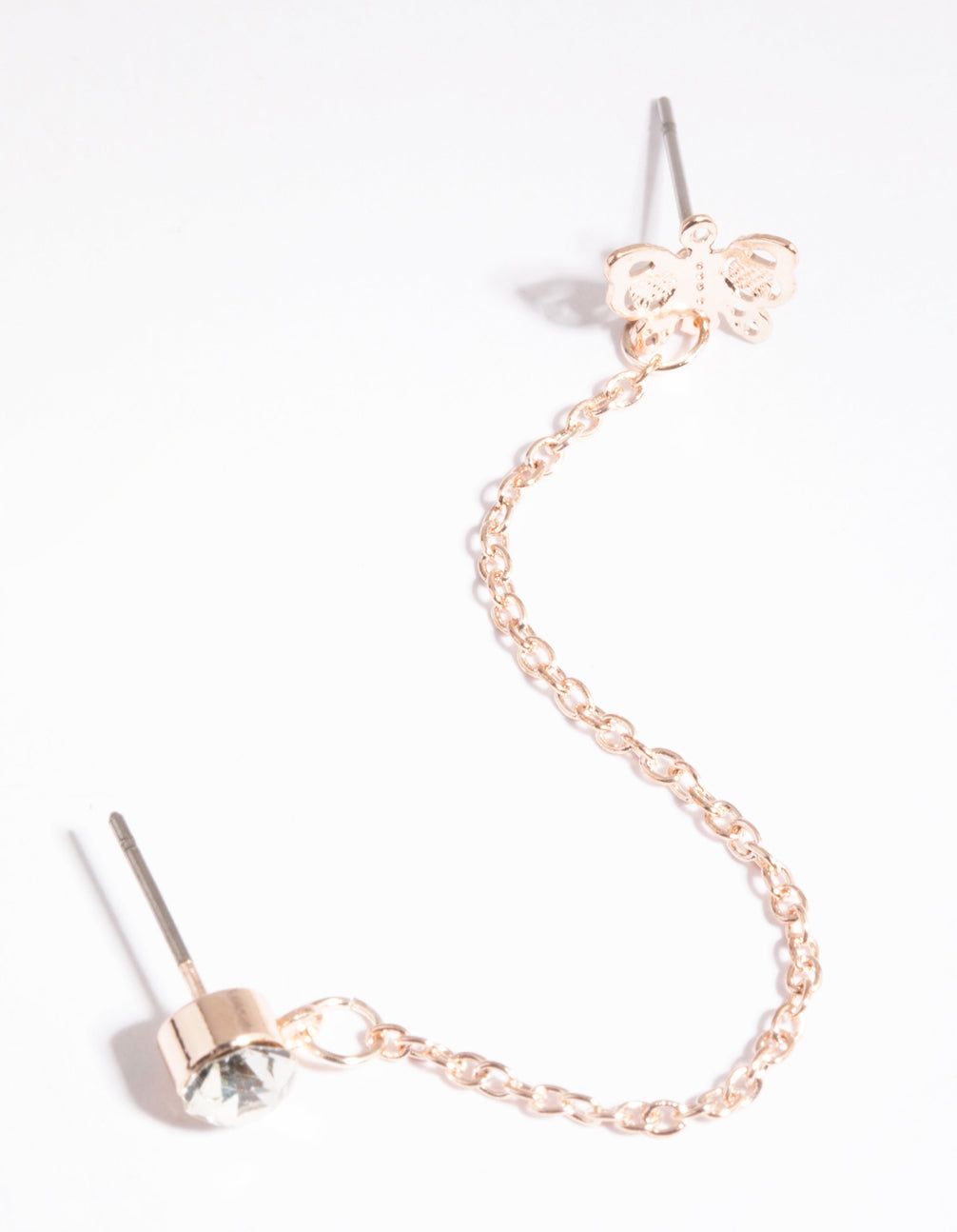 Rose Gold Butterfly Stud Earrings sold by lovisa