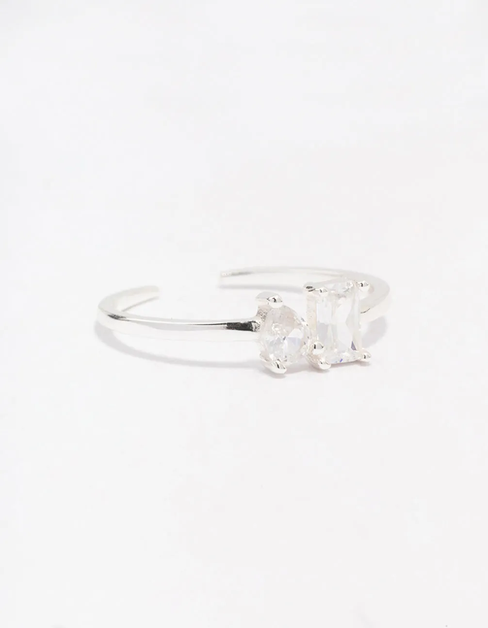 Sterling Silver Cubic Zirconia Adjustable Ring sold by lovisa